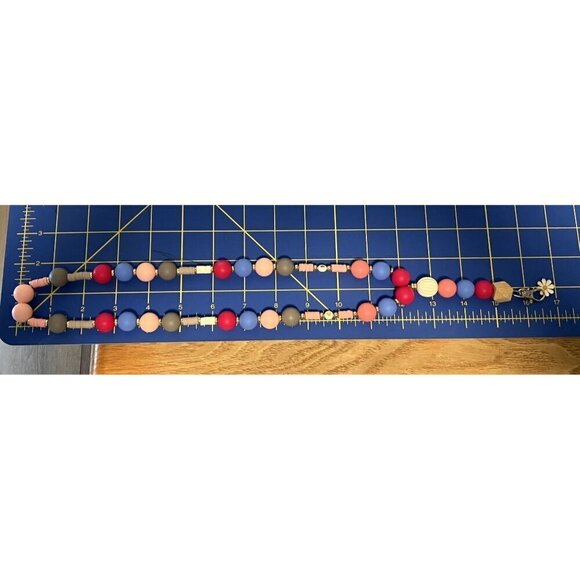 Stocking Stuffer! Handmade Pink/Gray/White/Blue Flower Lanyard - Picture 8 of 8